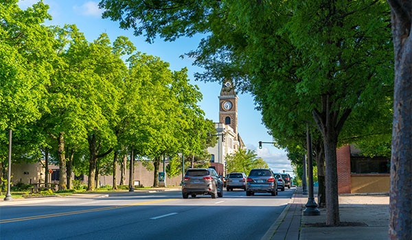 Historic Washington County Courthouse building in Fayetteville A